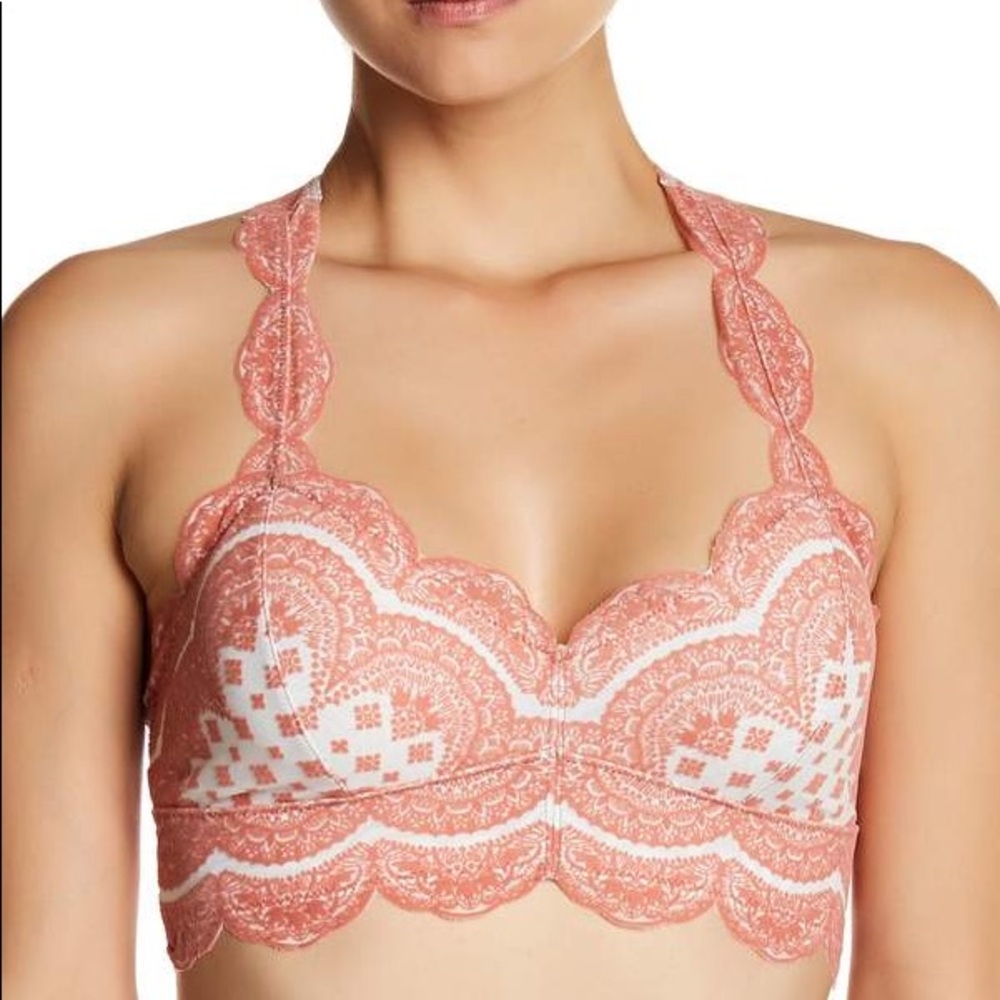 Free people Strange Magic flocked bralette NWT XS
